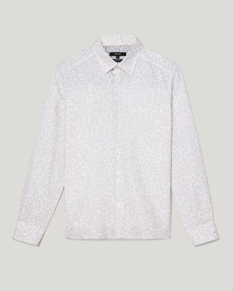 Regular Long Sleeve Printed Floral Linen Shirt 